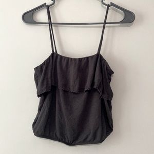 American Eagle Dark Gray Spaghetti Strap Crop Top